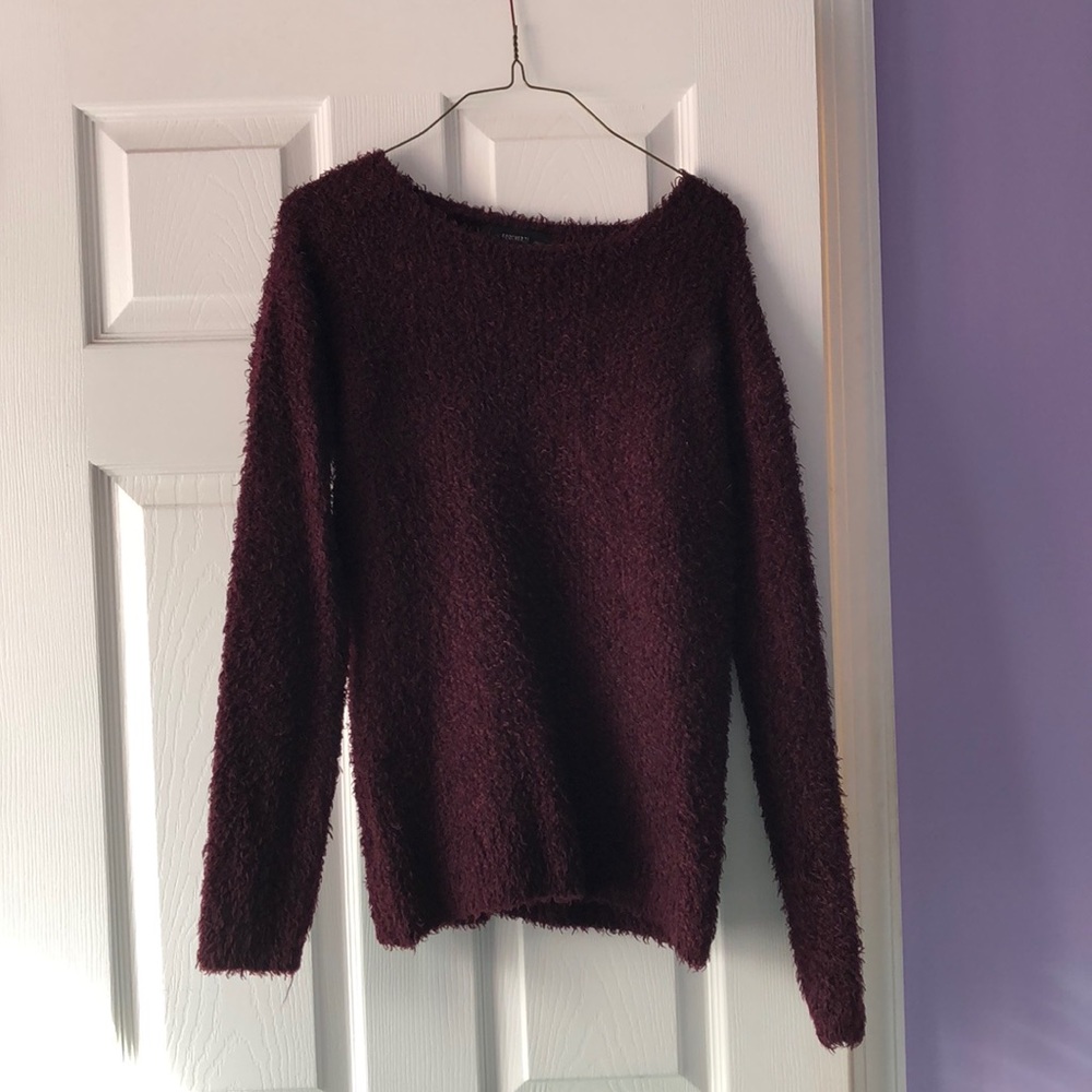Burgundy Fuzzy Sweater